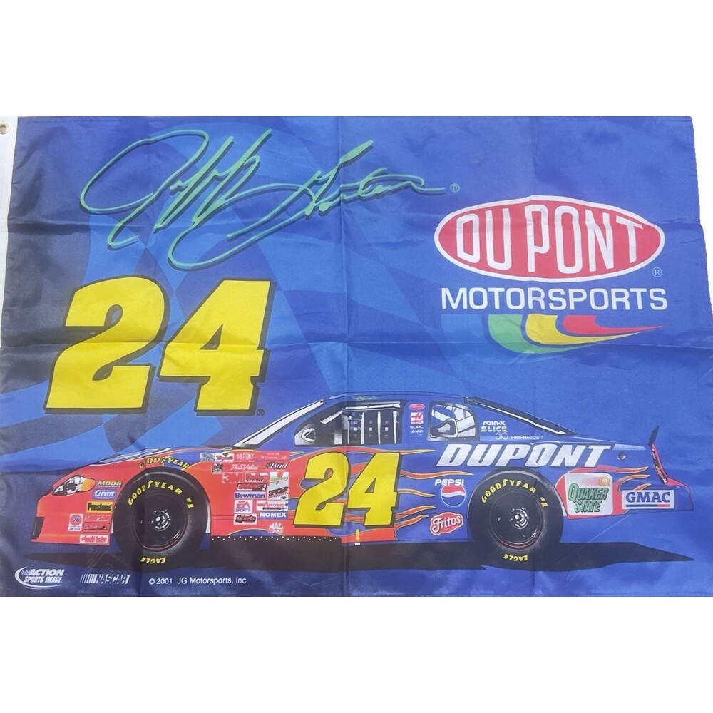 Vintage USA Jeff Gordon #24 NASCAR 2001 Dupont Motorsports Fan Flag 28x40